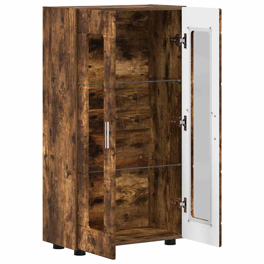 Sideboard mit Regal FLORIN Geräucherte Eiche 55,5 x 29 x 100 cm