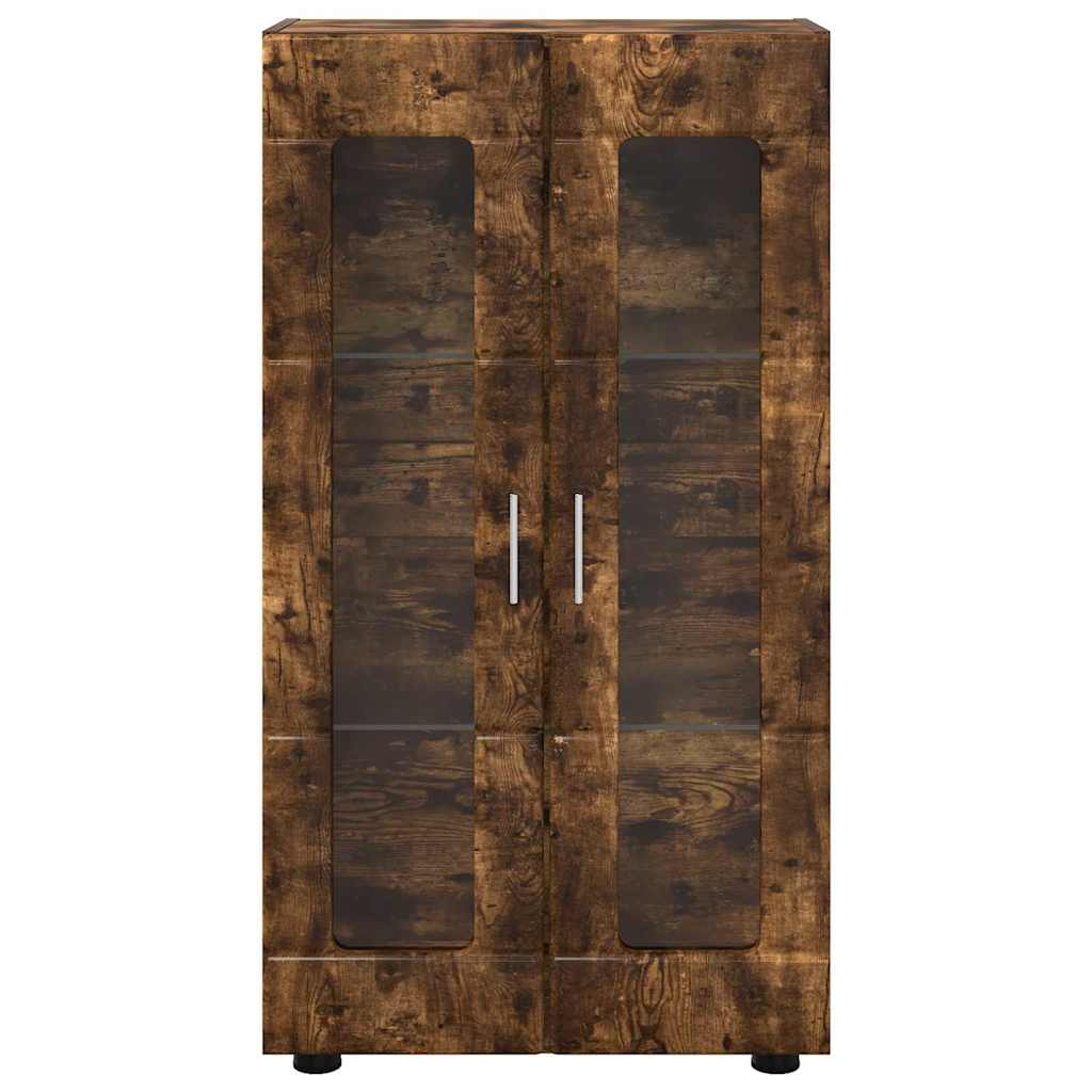 Sideboard mit Regal FLORIN Geräucherte Eiche 55,5 x 29 x 100 cm