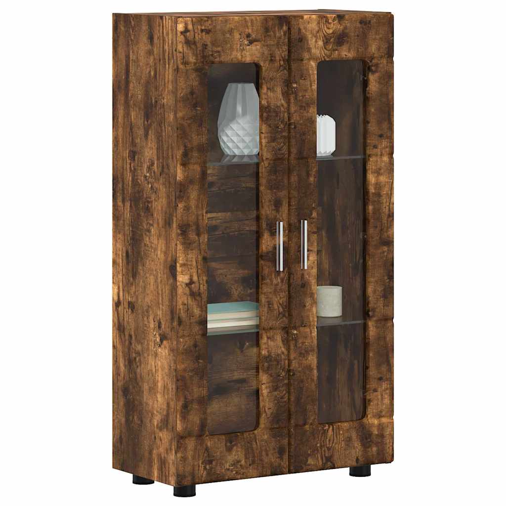 Sideboard mit Regal FLORIN Geräucherte Eiche 55,5 x 29 x 100 cm