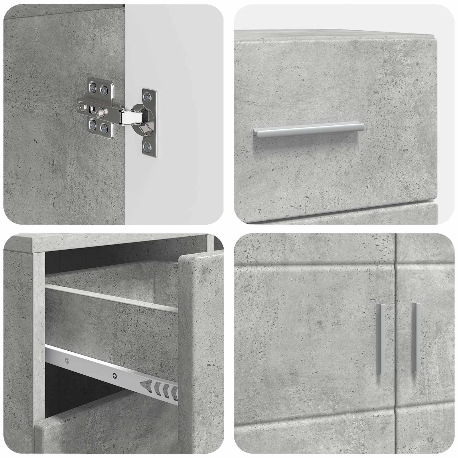 Holzschrank Beton Grau 88,5 x 30,5 x 73 cm Holzwerkstoff