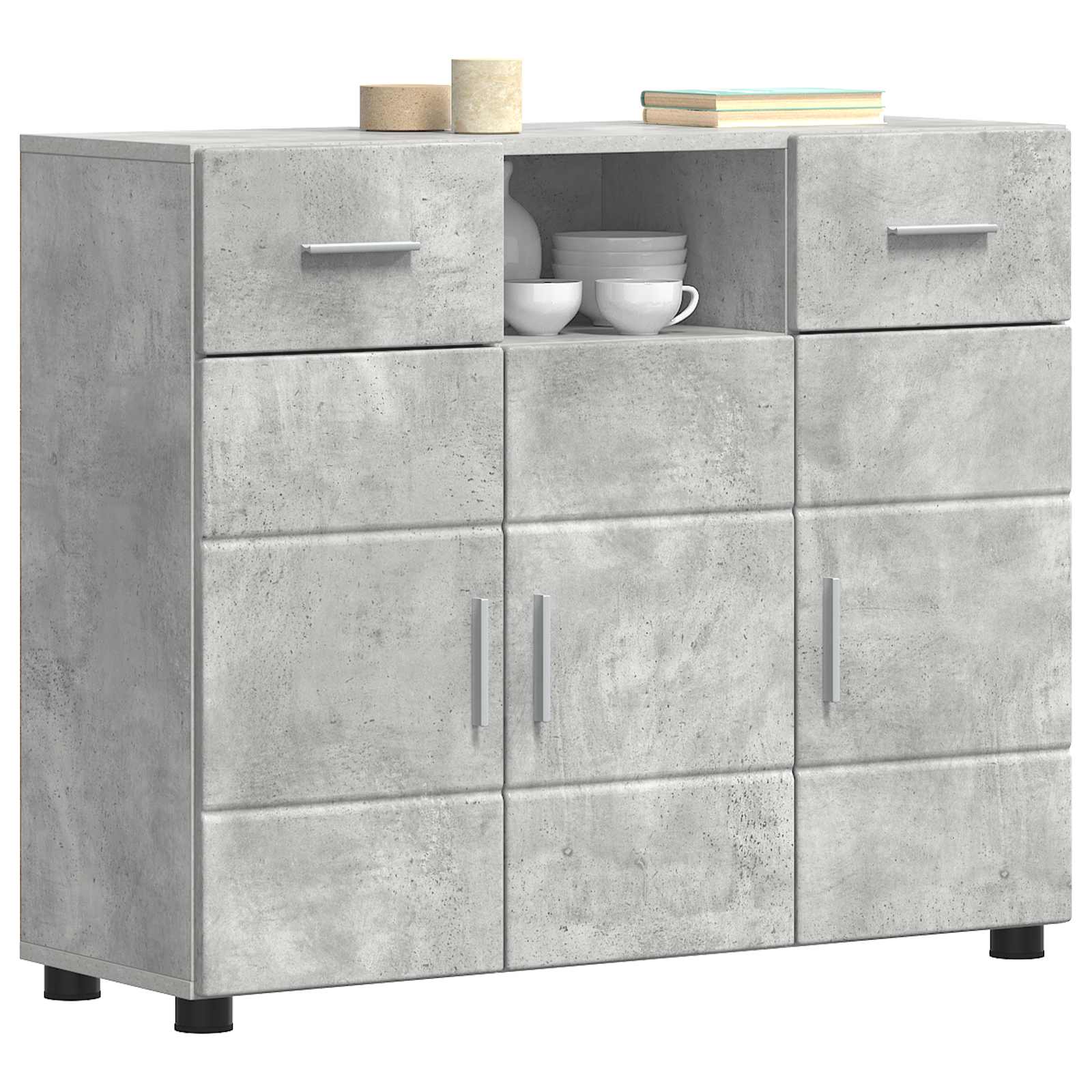 Holzschrank Beton Grau 88,5 x 30,5 x 73 cm Holzwerkstoff