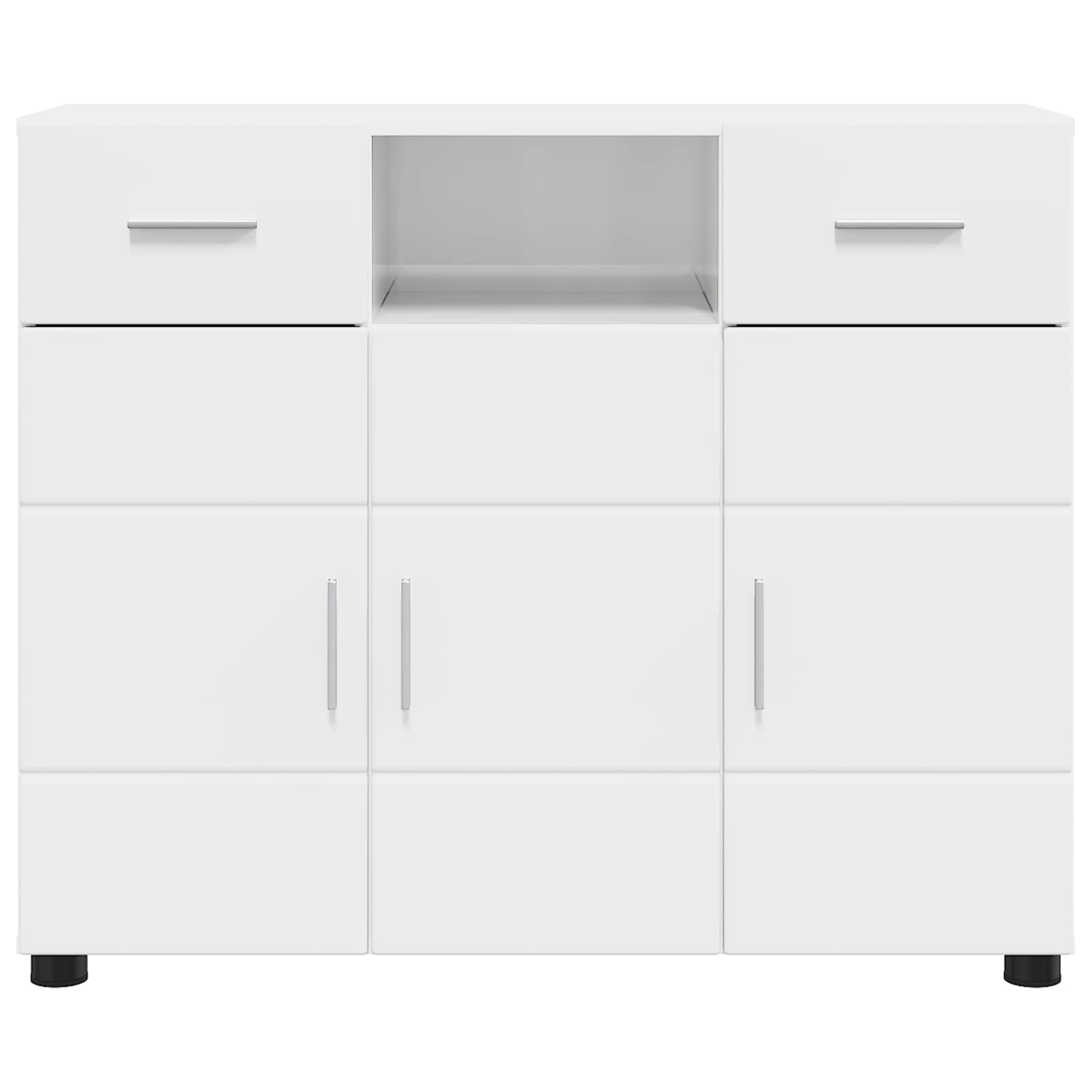 Holzschrank Hochglanz Weiß 88,5 x 30,5 x 73 cm Holzwerkstoff