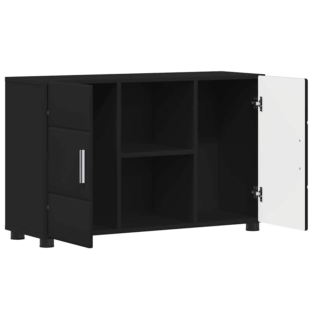 Sideboard FLORIN Schwarz 88,5 x 30,5 x 55,5 cm Holzwerkstoff