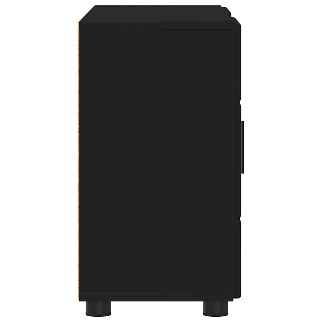 Sideboard FLORIN Schwarz 88,5 x 30,5 x 55,5 cm Holzwerkstoff