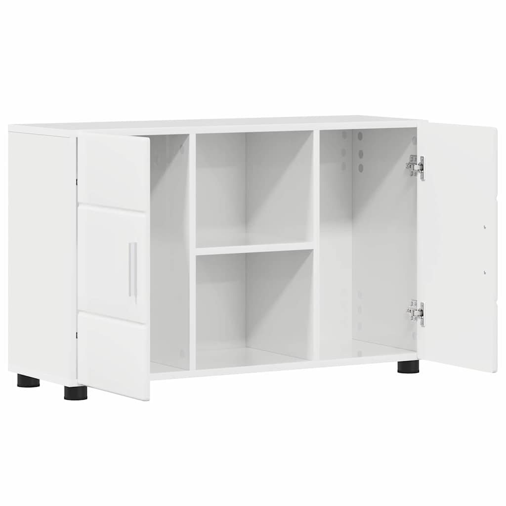Sideboard mit Regal FLORIN Hochglanz Weiß 88,5 x 30,5 x 55,5 cm