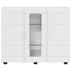 Holzschrank Hochglanz Weiß 88,5 x 30,5 x 73 cm Holzwerkstoff
