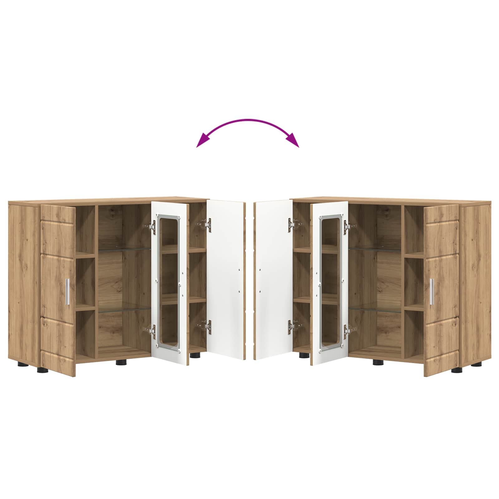 Holzschrank Artisan-Eiche 88,5 x 30,5 x 73 cm Holzwerkstoff