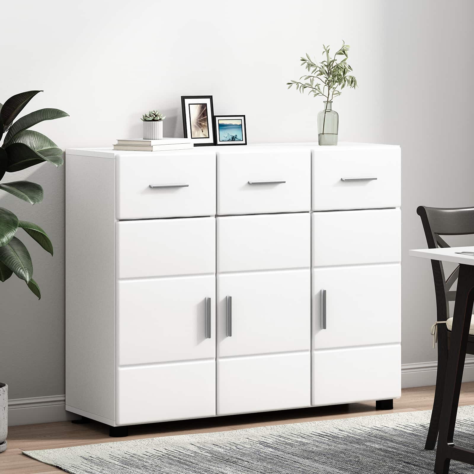 Sideboard mit Tür FLORIN Weiß 88,5 x 30,5 x 73 cm Holzwerkstoff