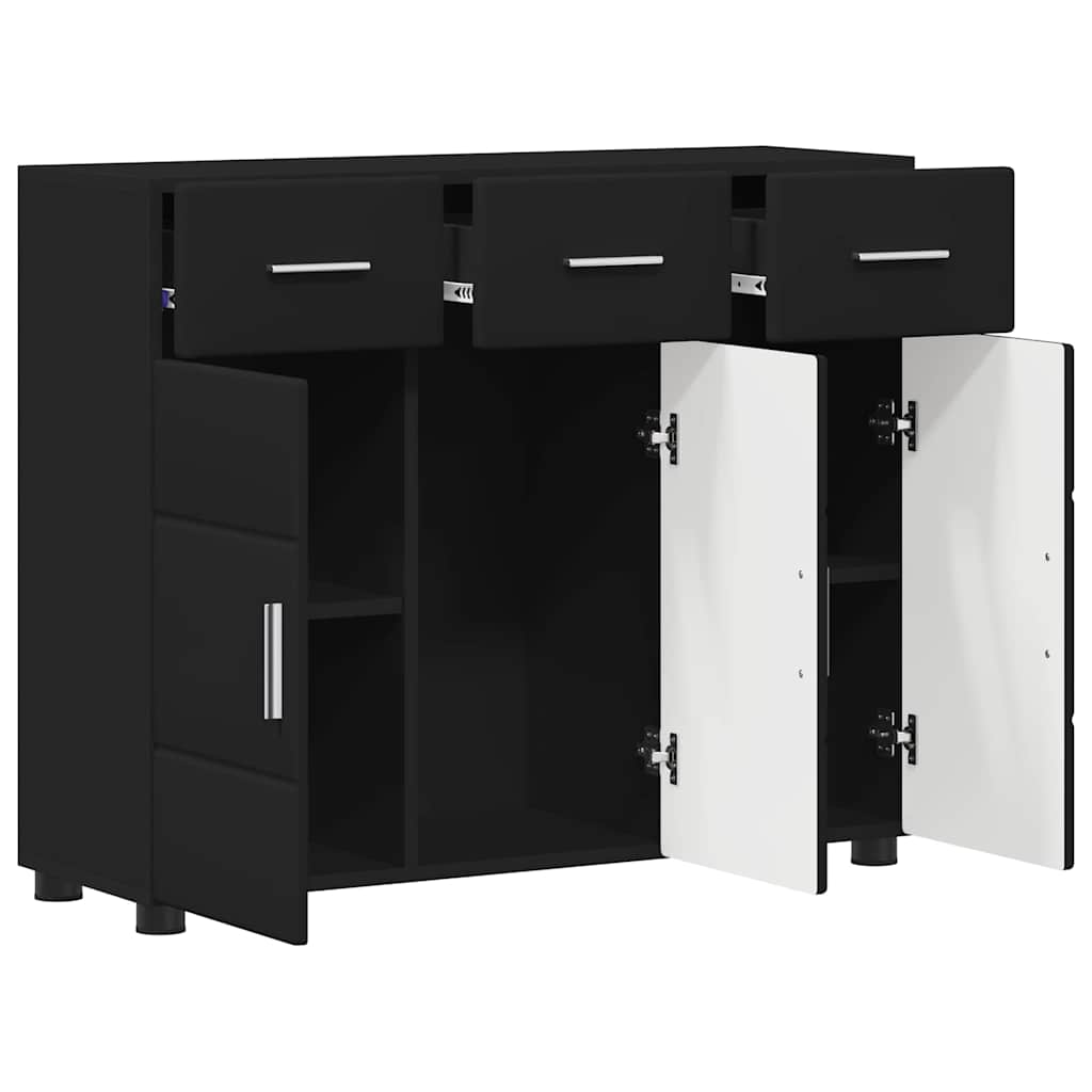 Sideboard FLORIN Schwarz 88,5 x 30,5 x 73 cm Holzwerkstoff
