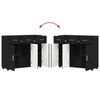 Sideboard FLORIN Schwarz 88,5 x 30,5 x 73 cm Holzwerkstoff