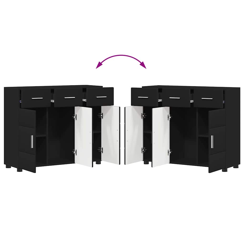 Sideboard FLORIN Schwarz 88,5 x 30,5 x 73 cm Holzwerkstoff
