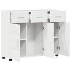 Sideboard mit Regal FLORIN Hochglanz Weiß 88,5 x 30,5 x 73 cm