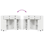 Sideboard mit Regal FLORIN Hochglanz Weiß 88,5 x 30,5 x 73 cm