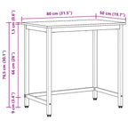 Tisch Graues Sonoma 80 x 50 x 76,5 cm Ingenieure Holz und Stahl