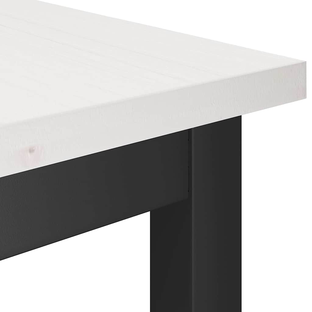 Esstischbank 2 pcs Weiß 100 x 32,5 x 49 cm Massives Kiefernholz