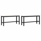 Esstischbank 2 pcs Weiß 100 x 32,5 x 49 cm Massives Kiefernholz