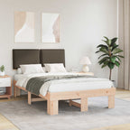 Bettgestell mit gepolstertem Kopfteil Taupe 120 x 200 cm