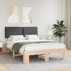 Bettgestell mit gepolstertem Kopfteil Dunkelgrau 135 x 190 cm