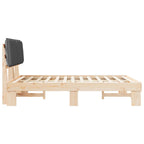 Bettgestell mit gepolstertem Kopfteil Dunkelgrau 135 x 190 cm