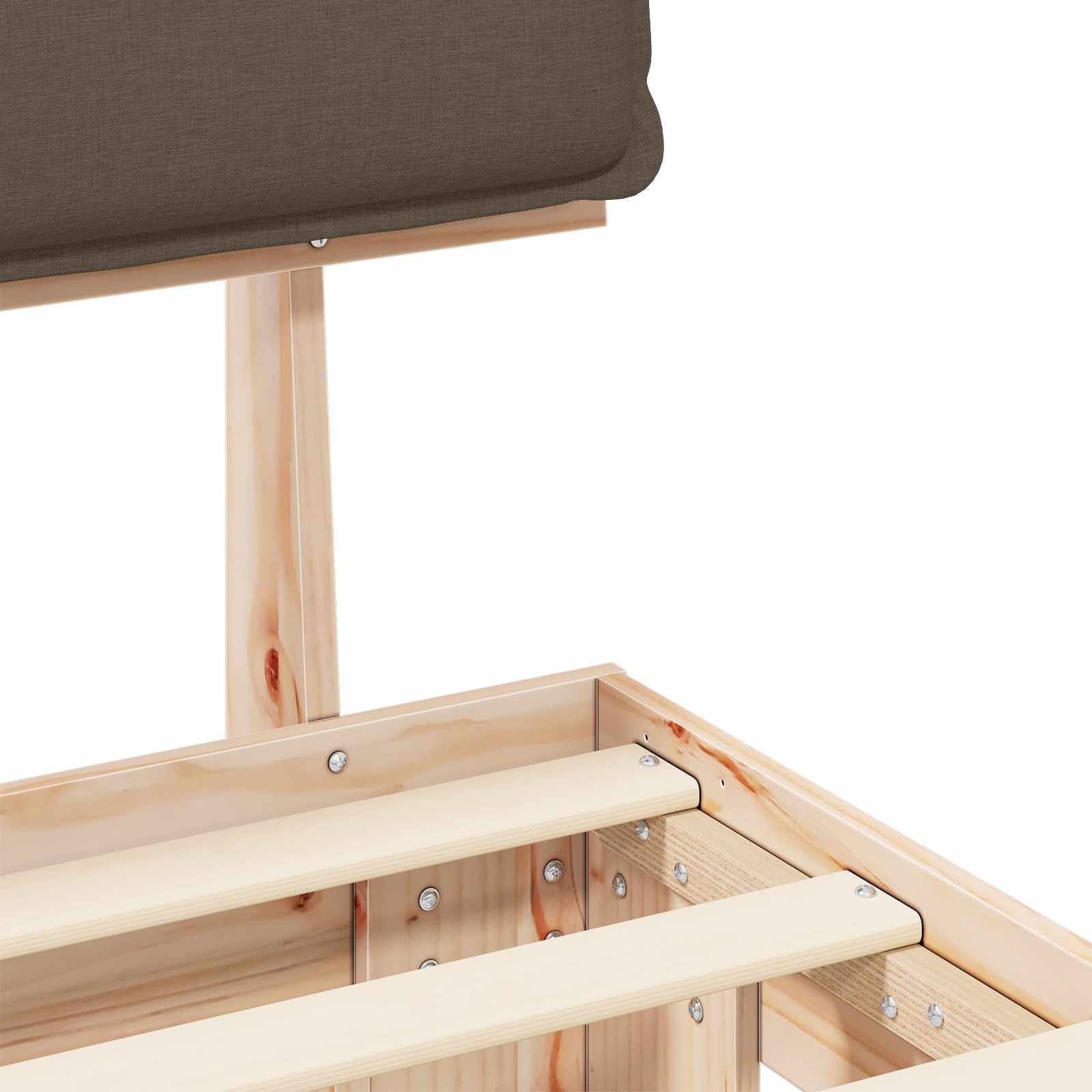 Bettgestell mit gepolstertem Kopfteil Taupe 120 x 190 cm