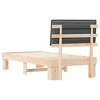 Bettgestell mit gepolstertem Kopfteil Dunkelgrau 100 x 200 cm