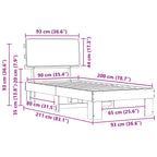 Bettgestell mit gepolstertem Kopfteil Dunkelgrau 90 x 200 cm