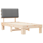 Bettgestell mit gepolstertem Kopfteil Hellgrau 80 x 200 cm