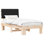Bettgestell mit gepolstertem Kopfteil Schwarz 80 x 200 cm