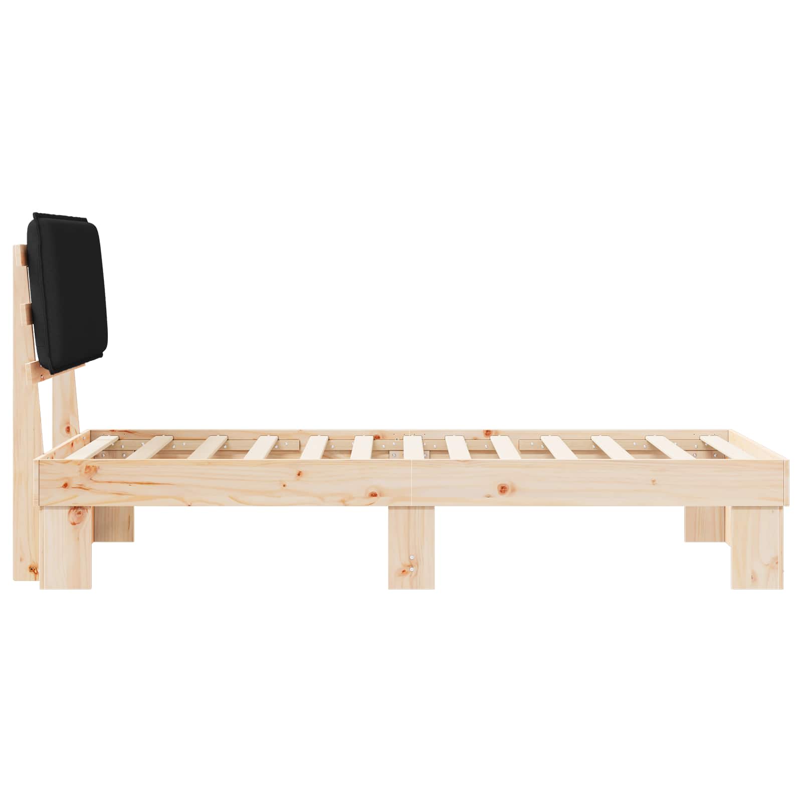 Bettgestell mit gepolstertem Kopfteil Schwarz 80 x 200 cm