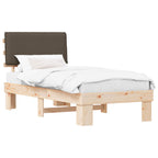 Bettgestell mit gepolstertem Kopfteil Taupe 80 x 200 cm
