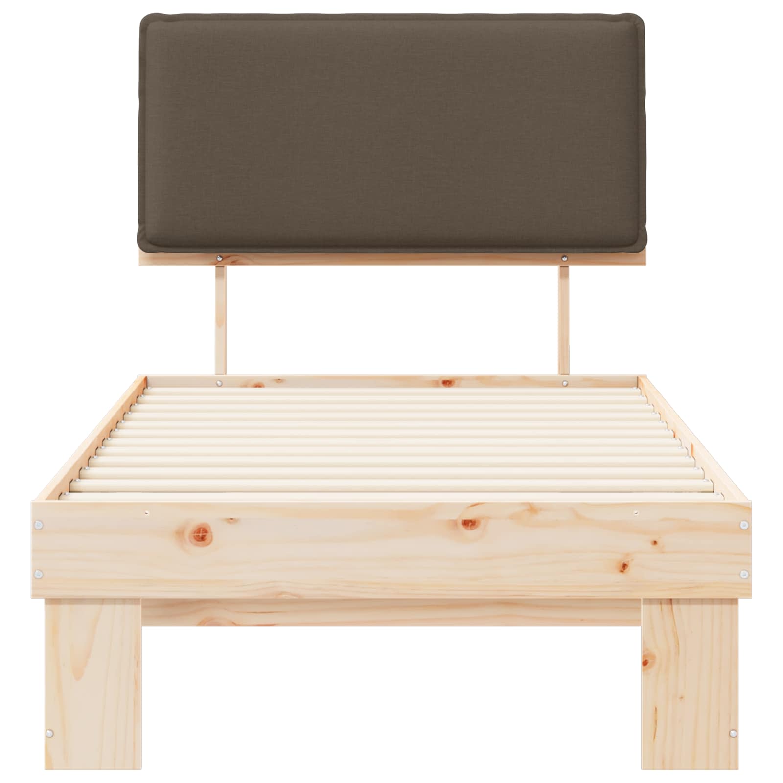 Bettgestell mit gepolstertem Kopfteil Taupe 80 x 200 cm