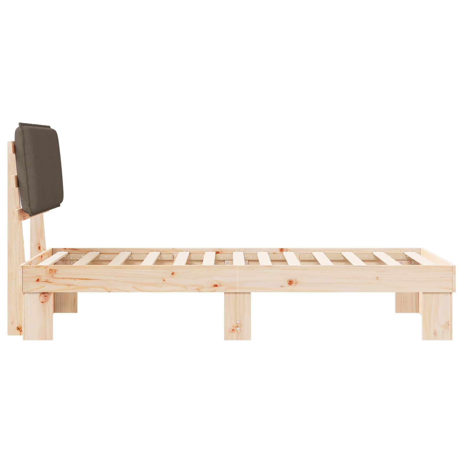 Bettgestell mit gepolstertem Kopfteil Taupe 80 x 200 cm