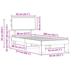 Bettgestell mit gepolstertem Kopfteil Taupe 80 x 200 cm