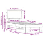 Bettgestell mit gepolstertem Kopfteil Taupe 90 x 190 cm