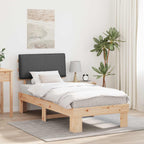 Bettgestell mit gepolstertem Kopfteil Dunkelgrau 75 x 190 cm