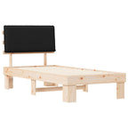 Bettgestell mit gepolstertem Kopfteil Schwarz 75 x 190 cm