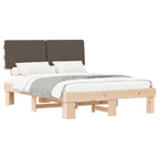 Bettgestell mit gepolstertem Kopfteil Taupe 160 x 200 cm