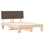 Bettgestell mit gepolstertem Kopfteil Taupe 140 x 200 cm