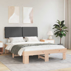 Bettgestell mit gepolstertem Kopfteil Dunkelgrau 140 x 190 cm