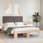 Bettgestell mit gepolstertem Kopfteil Taupe 135 x 190 cm