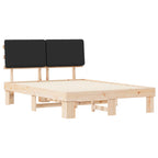 Bettgestell mit gepolstertem Kopfteil Schwarz 120 x 190 cm