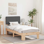 Bettgestell mit gepolstertem Kopfteil Dunkelgrau 100 x 200 cm