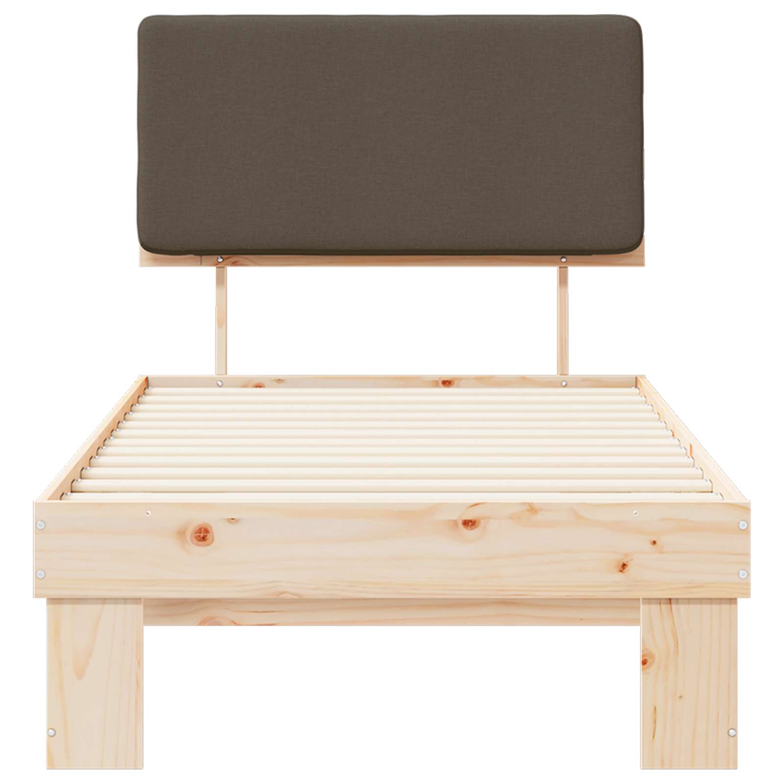 Bettgestell mit gepolstertem Kopfteil Taupe 100 x 200 cm