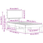 Bettgestell mit gepolstertem Kopfteil Hellgrau 90 x 200 cm