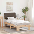 Bettgestell mit gepolstertem Kopfteil Taupe 90 x 190 cm