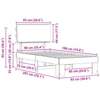 Bettgestell mit gepolstertem Kopfteil Taupe 90 x 190 cm