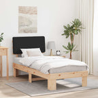 Bettgestell mit gepolstertem Kopfteil Schwarz 75 x 190 cm