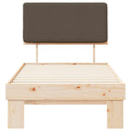 Bettgestell mit gepolstertem Kopfteil Taupe 75 x 190 cm