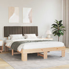Bettgestell mit gepolstertem Kopfteil Taupe 160 x 200 cm