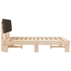 Bettgestell mit gepolstertem Kopfteil Taupe 160 x 200 cm